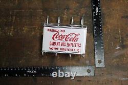SCARCE 1950s PRENEZ DU COCA COLA PAINTED METAL SHOPPING CART SIGN FRENCH WHITE
