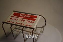 SCARCE 1960s ENJOY COCA COLA WHILE YOU SHOP PAINTED METAL SHOPPING CART SIGN