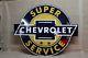Scarce Chevrolet Neon Super Service Porcelain Sign Gas Texas Farm Coke 66 Chevy