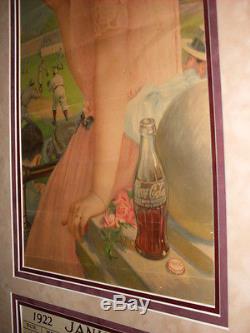 SUPER NICE Rare 1922 Coca Cola SUMMER GIRL Soda Bottle Calendar FULL PAD Sign