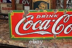 Scarce 1932 Drink Coca Cola Porcelain Metal Soda Pop Sign Fountain Service Gas