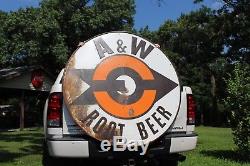 Scarce Huge 60 A&w Root Beer Drive In Embossed Metal Sign A And W Soda Pop Coke