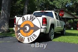 Scarce Huge 60 A&w Root Beer Drive In Embossed Metal Sign A And W Soda Pop Coke