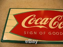 Sign, Coca-Cola, Fishtail TIn, 32 x12