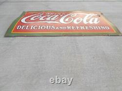 Single Sided Porcelain Coca Cola Sign circa 1930 59 ½ x 34 ½ Rare Version