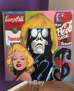 Steve Kaufman, Signed, Original, Andy Warhol, Marilyn Monroe, Coke, Campbells Soup Can