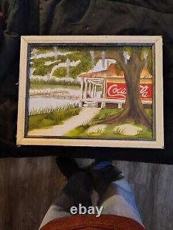 Summer Coca Cola Bridge Limited/Signed Print Rare Lake and store COCA-COLA