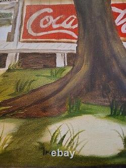 Summer Coca Cola Bridge Limited/Signed Print Rare Lake and store COCA-COLA