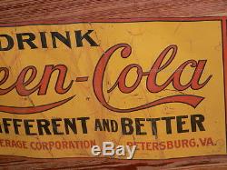 Super Rare Queen Cola Embossed Tin Sign Petersburg Virginia Atlantic Beverage Co