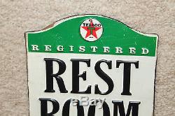 TEXACO REST ROOM SIGNS Metal Embossed Gas Service Station Petroleum Decor dad