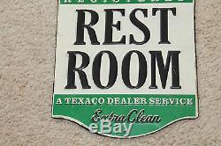 TEXACO REST ROOM SIGNS Metal Embossed Gas Service Station Petroleum Decor dad