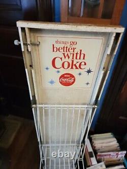 THINGS GO BETTER WITH COKE COCA-COLA VTG BOTTLE CASE DISPLAY RACK SIGN 60s METAL