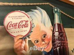 Too Mint 1944 Coca Cola Sprite Boy Welcome Friend Coke Sign Die Cut Cardboard