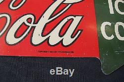 True Vintage 30 Coca-Cola Coke two sided porcelain Arrow sign nice
