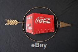 True Vintage 31 3/4 Coca-Cola Coke Cooler Arrow sign by Kay Displays