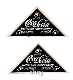 Two 1900 Original Coca-cola Co, Atlanta, Georgia 5 Cent Coca-cola Sign Label