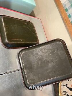 Two original 1924 Coca cola trays. Brown AND Maroon