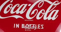 VERY CLEAN 1967 Drink COCA COLA in bottles 12 inch metal button sign