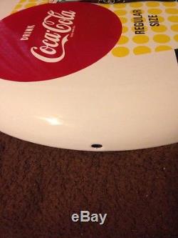 VERY RARE 1950'S 16 WHITE PORCELAIN COCA COLA BUTTON With BOTTLE GRAPHICS