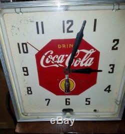 VINTAGE 1930's 40s LACKNER COCA COLA ELECTRIC WALL CLOCK