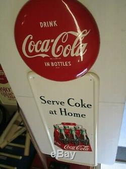 VINTAGE 1948 COCA COLA 6 PACK CARTON PILASTER SIGN Red Button AM 11 48 COKE