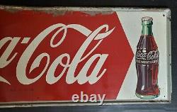 VINTAGE 1950s DRINK COCA COLA ADVERTISING SIGN SELF FRAMED 32