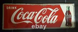 VINTAGE 1950s DRINK COCA COLA ADVERTISING SIGN SELF FRAMED 32