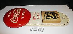 VINTAGE 1959 ORIGINAL COCA-COLA COKE BUTTON CALENDAR SIGN WithPAD
