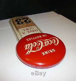 VINTAGE 1959 ORIGINAL COCA-COLA COKE BUTTON CALENDAR SIGN WithPAD