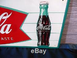 Vintage 1960exceptional Coca Cola Fishtail 32 Bottle Sign. Mint
