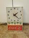 VINTAGE 1960`s DRINK COCA-COLA Lighted advertising clock Soda Sign