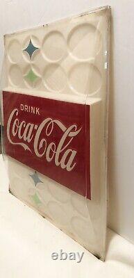 VINTAGE 1960s Drink Coca Cola Vending Machine Panel Sign Display Starburst