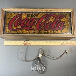 VINTAGE 1970's COCA-COLA MANTEL BAR LIGHT Tested! The RARE Gold With Red Script
