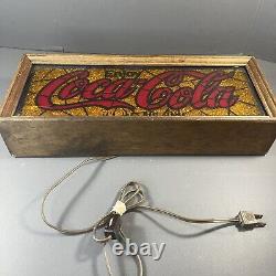 VINTAGE 1970's COCA-COLA MANTEL BAR LIGHT Tested! The RARE Gold With Red Script