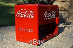 VINTAGE 30s COCA COLA SODA DRINK SALESMAN COOLER SIGN with CASE ORIGINAL PRISTINE