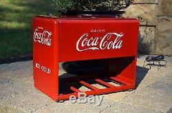 VINTAGE 30s COCA COLA SODA DRINK SALESMAN COOLER SIGN with CASE ORIGINAL PRISTINE