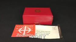 VINTAGE 34MM ZODIAC HERMETIC COCA-COLA SIGNED WATCH With BOX & PAPERS, RUNNING
