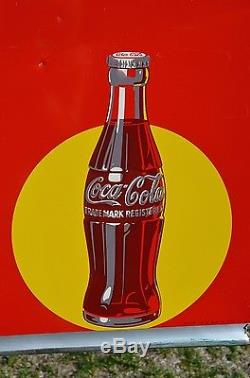 VINTAGE 40's COCA COLA SODA DRINK SIGN SILHOUETTE BOTTLE RARE NICE PIECE N MINT