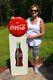 VINTAGE 40s COCA COLA OLD DRINK BOTTLE PILASTER with BUTTON SIGN MINTY