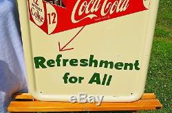 VINTAGE 50's COCA COLA SODA PICK UP 12 PILASTER SIGN 16 BUTTON MINT COND NOS