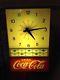 VINTAGE 50s-60s COCA COLA COKE LIGHT UP CLOCK SIGN SODA SHOP DINER