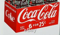 VINTAGE 50s COCA COLAS RAREST PILASTER SIGN EVER MINT w BRASS BUTTON UNFINDABLE