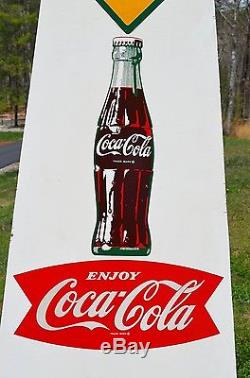 VINTAGE 50s COCA COLA DRINK NOS DEAD MINT SCHOOL CROSSING INVESTMENT SIGN SCARCE