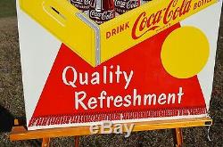 VINTAGE 50s COCA COLA SODA DRINK RED CARPET 24 PACK CASE SIGN MINTY UNFINDABLE