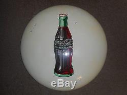 Vintage Coca Cola 24 White Porcelain Button Sign A-m 10-50