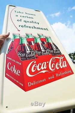 VINTAGE COCA COLA 6 PACK with ARROW DRINK PILASTER SIGN DEAD MINT INVESTMENT PIECE