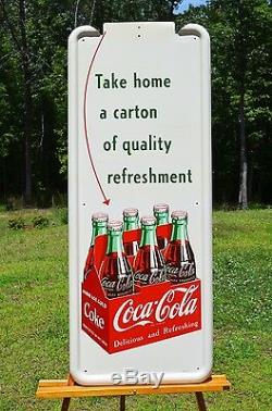 VINTAGE COCA COLA 6 PACK with ARROW DRINK PILASTER with BUTTON MINTY INVESTMENT SIGN