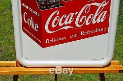 VINTAGE COCA COLA 6 PACK with ARROW DRINK PILASTER with BUTTON MINTY INVESTMENT SIGN