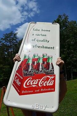 VINTAGE COCA COLA 6 PACK with ARROW DRINK PILASTER with BUTTON MINTY INVESTMENT SIGN