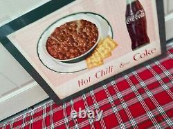VINTAGE COCA COLA CARDBOARD MENU CARD SIGN HOT CHILI & COKE HARD TO FIND 1960s